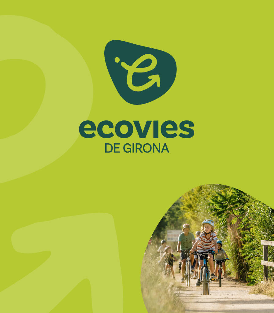 Fotomuntatge amb el logo d'Ecovies de Girona Fotomuntatge amb el logo d'Ecovies de Girona